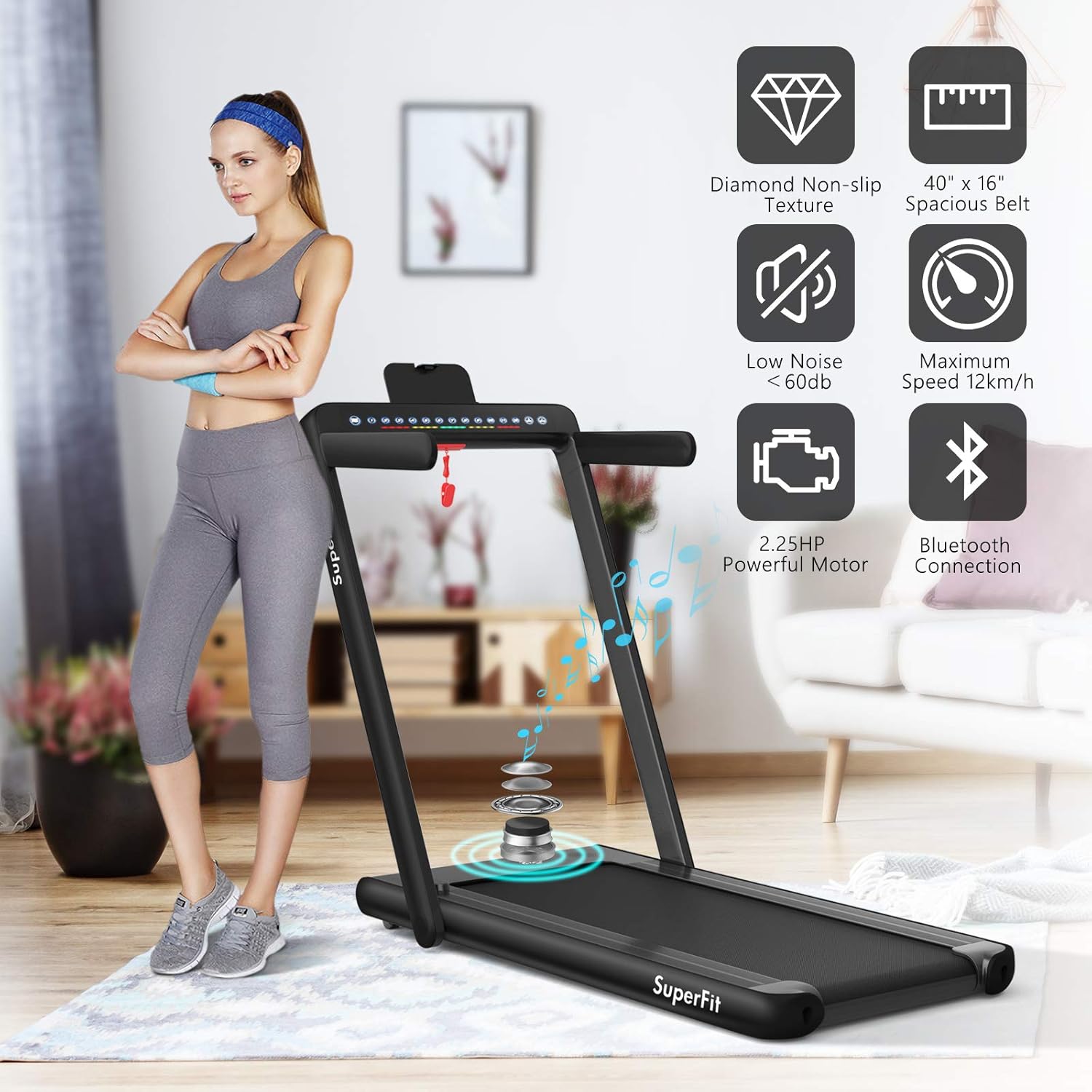 Super Fit Goplus 2 in 1 Folding Treadmill